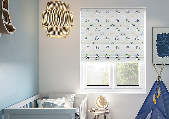 Brum Brum, Neutral - Twist&Fit Roman Blind - Image 3